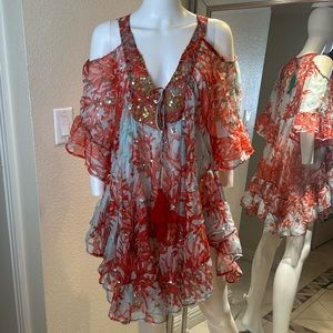 Antica Sartoria Coral Sequin Cover Up 🪸